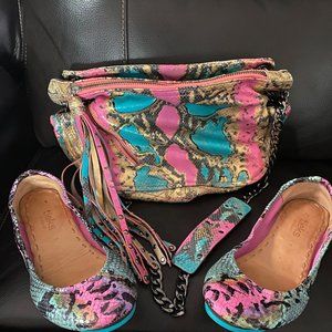 Customized/Hand painted Botkier Snakeskin print bag [Bag ONLY - no shoes]